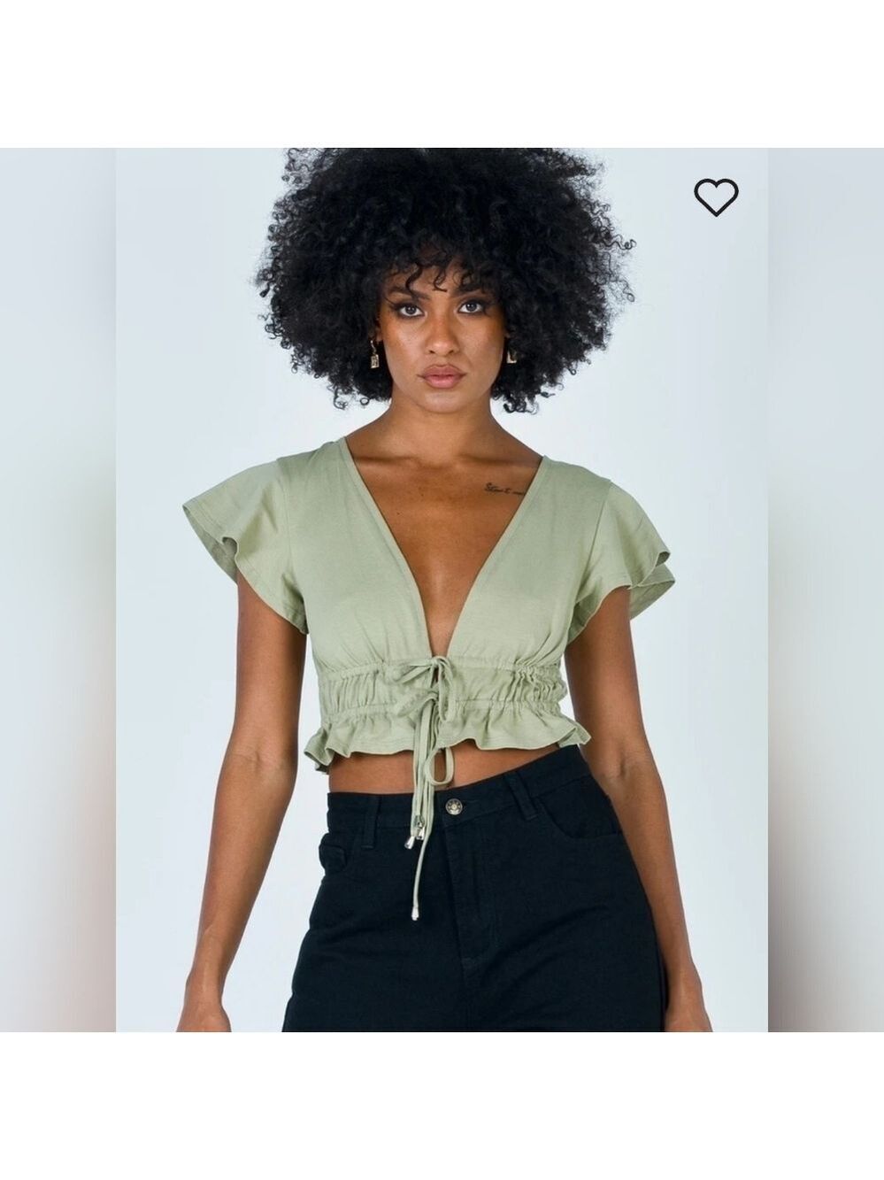 Jamison Reid Crop Top in Khaki Size 0